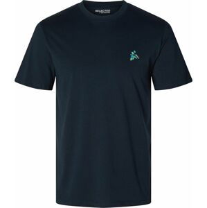 SELECTED HOMME Tričko 'RICK' noční modrá / trávově zelená