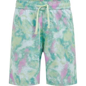 WE Fashion Chino kalhoty zelená / mátová / pink