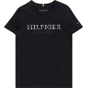 TOMMY HILFIGER Tričko marine modrá / tmavě modrá / stříbrná