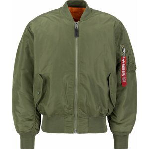 ALPHA INDUSTRIES Přechodná bunda 'MA-1' khaki / červená / bílá