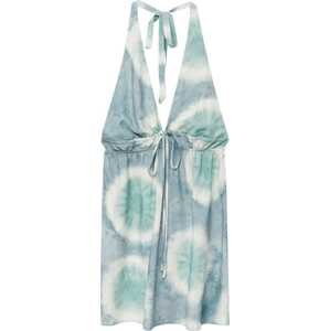 Pull&Bear Letní šaty tyrkysová / kouřově modrá / přírodní bílá