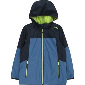 CMP Outdoorová bunda kouřově modrá / noční modrá / svítivě zelená