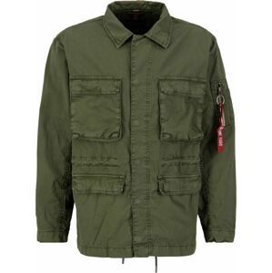 ALPHA INDUSTRIES Přechodná bunda olivová / krvavě červená / bílá