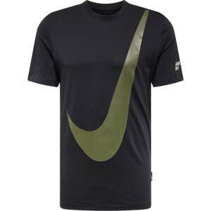 Nike Sportswear Tričko olivová / černá / bílá