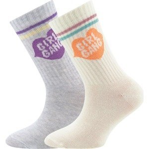 EWERS Ponožky 'Girlgang' pastelově žlutá / šedý melír / fialová / oranžová