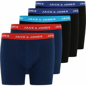 JACK & JONES Boxerky 'LEE' modrá / oranžově červená / černá / bílá