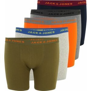 Jack & Jones Plus Boxerky šedý melír / olivová / oranžová / černá