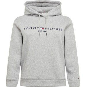 Tommy Hilfiger Curve Mikina tmavě modrá / šedý melír / červená / bílá