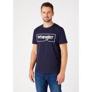 Pánské tričko WRANGLER W7H3D3114 FRAME LOGO TEE NAVY Velikost: M