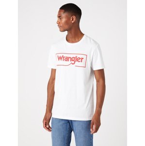 Pánské tričko WRANGLER W7H3D3989 FRAME LOGO TEE WHITE Velikost: L