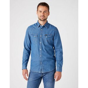 Pánská riflová košile WRANGLER W5F25K14V LS WESTERN SHIRT MID STONE Velikost: XL