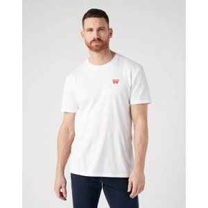 Tričko pro muže WRANGLER W70MEE989 Sign Off Tee in White Velikost: M