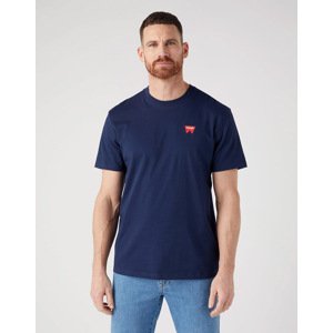 Pánské tričko WRANGLER W70MEE114 Sign Off Tee in Navy Velikost: XXXXL