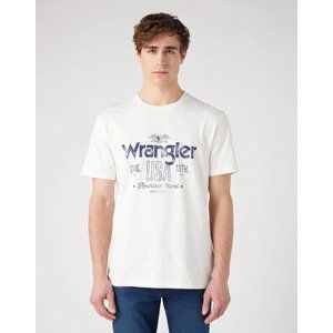 Triko pro muže WRANGLER W70PEEW02 Americana Tee in Worn White Velikost: L