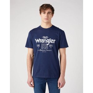 Pánské tričko WRANGLER W70PEE114 Americana Tee in Navy Velikost: XXL
