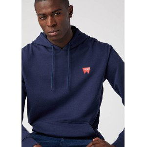 Mikina s kapucí WRANGLER W651I3XW4 SIGN OFF HOODIE REAL NAVY Velikost: XL