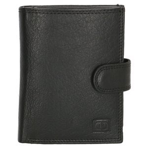 Kožená peněženka Double-d s přezkou - černá