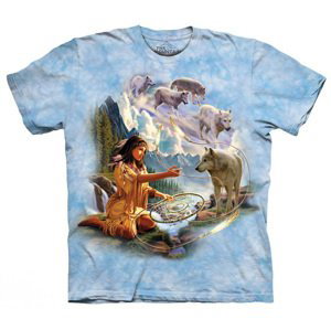 Pánske batikované tričko The Mountain - Wolf Spirit Velikost: M