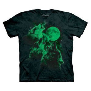 Pánské batikované triko The Mountain - svítící -  Wolf Moon Velikost: XXXL