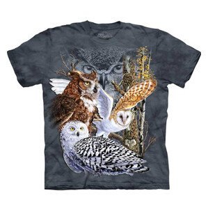 Pánské batikované triko The Mountain - Find 11 Owls Velikost: S