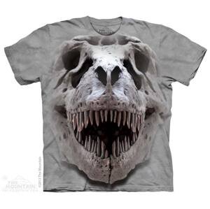 Pánské batikované triko The Mountain - T-Rex Big Skull - šedé Velikost: XL