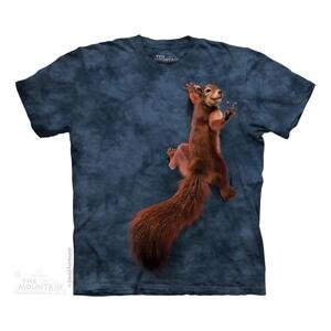 Pánské batikované triko The Mountain - Peace Squirrel - modré Velikost: S