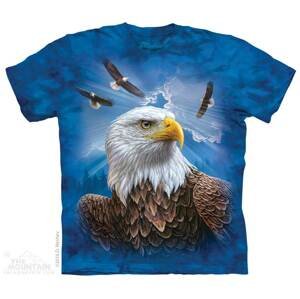Pánské batikované triko The Mountain - Guardian Eagle - modré Velikost: M
