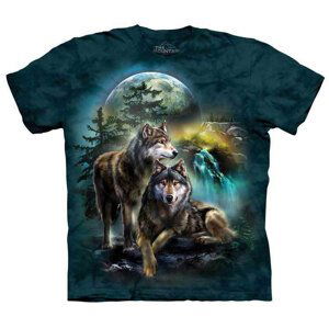 Pánske batikované tričko The Mountain - Wolf Lookout Velikost: XXL