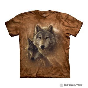Pánské batikované triko The Mountain - Vlci v lese Velikost: L