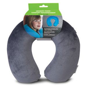 WORLDPACK TRAVEL PILLOW cestovní polštář z paměťové pěny - šedý