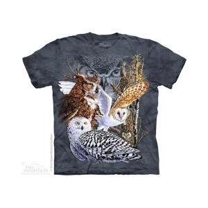 The Mountain Dětské batikované tričko - Find 11 Owls - šedé Velikost: XL
