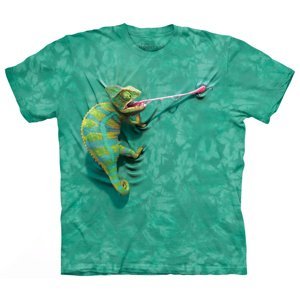 The Mountain Dětské batikované tričko - Chameleon loví - zelené Velikost: S