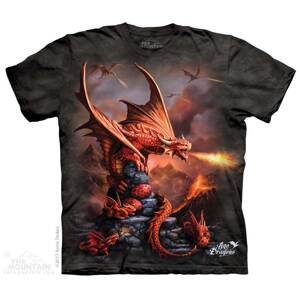 The Mountain Dětské batikované tričko - Fire Dragon - černé Velikost: S