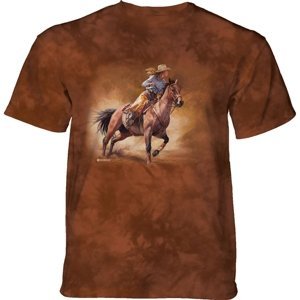The Mountain Dětské batikované tričko - Dívka na koni - hnedé Velikost: S
