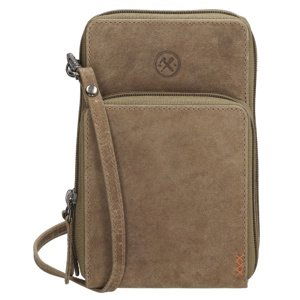 Hide & Stitches Idaho kožená crossbody taška na mobil - tmavě písková