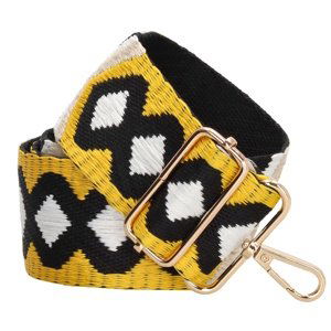 Beagles stylový popruh na crossbody kabelku 20837E - žluto černá - geometrické vzory