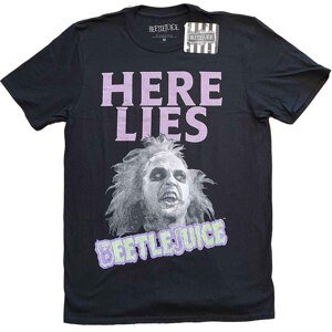 RockOff Beetlejuice unisex tričko : HERE LIES… - černá Velikost: XL