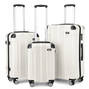 Sada 3 cestovních kufrů na kolečkách Kono ABS - béžová - 41/78/102L