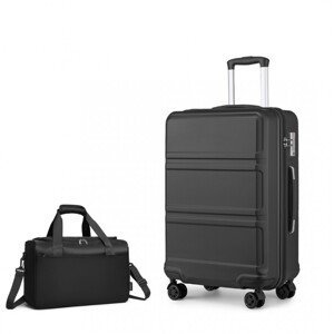 KONO Sada 2 zavazadel -  ABS kufr 66L s cestovní taškou 20L - černá