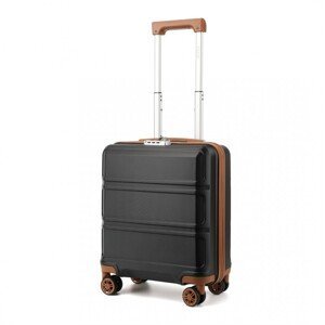 KONO Kabinové příruční zavazadlo s horizontálním designem - ABS - černo hnědá - 25L