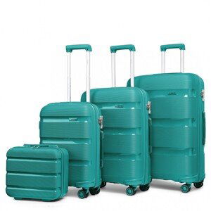 KONO Set 4 kufrů z polypropylenu - 15L, 44L, 77L, 111L - tyrkysový