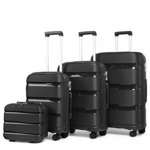 KONO Set 4 kufrů z polypropylenu - 15L, 44L, 77L, 111L - černá