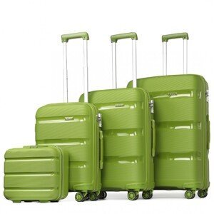 KONO Set 4 kufrů z polypropylenu - 15L, 44L, 77L, 111L - zelená
