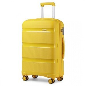 KONO skořepinový kufr na kolečkách Classic Collection - žlutý - 97 L