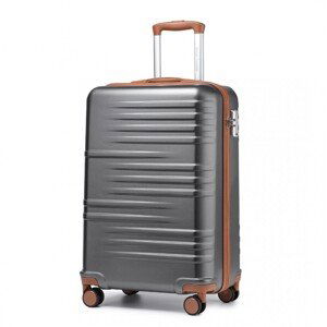 British Traveller odolný kufr ABS a PC -šedo hnědá-39L