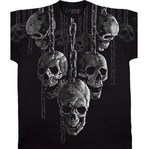 Liquid Blue Pánské bavlněné tričko Hanging Out Skulls - černé Velikost: 5XL