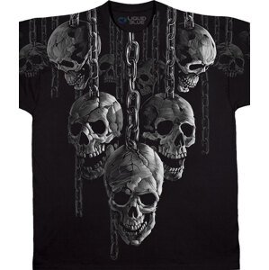 Liquid Blue Pánské bavlněné tričko Hanging Out Skulls - černé Velikost: XL