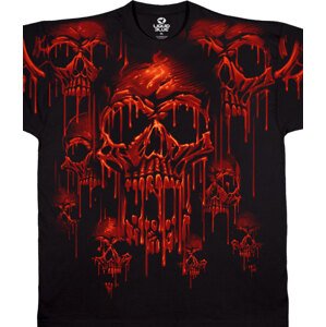 Liquid Blue Pánské bavlněné tričko Acid Rain Skulls - černé Velikost: XL