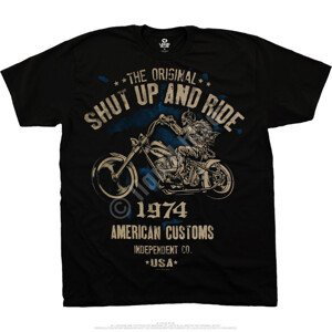 Liquid Blue Pánské bavlněné tričko The Original Biker - černé Velikost: XL