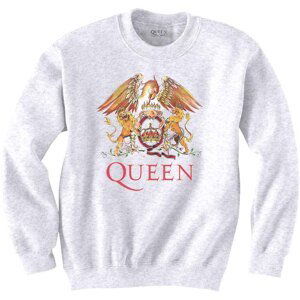 RockOff Unisex mikina QUEEN - Classic Crest - bílá Velikost: L